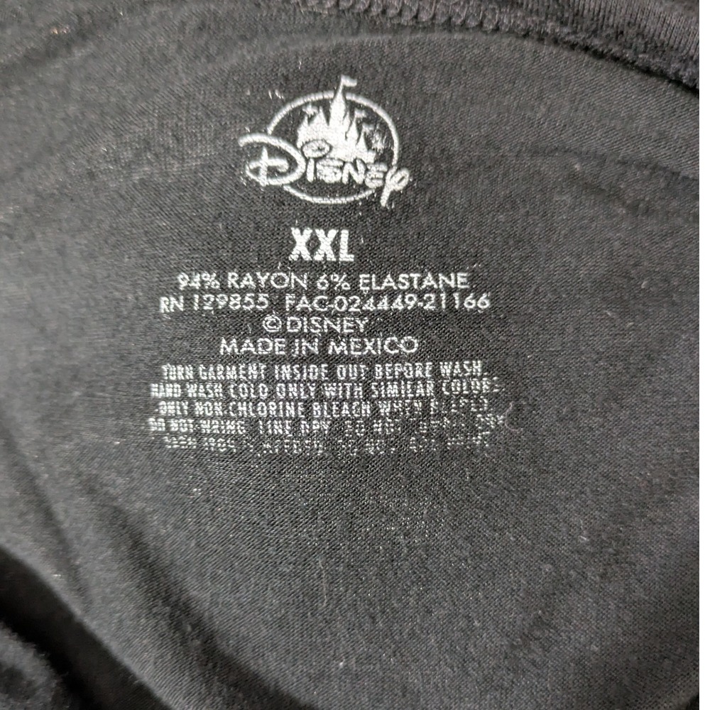 Disney Parks Floral Mickey‎ Embroidered Ruffle Bell Sleeve Top Black XXL - Picture 5 of 7